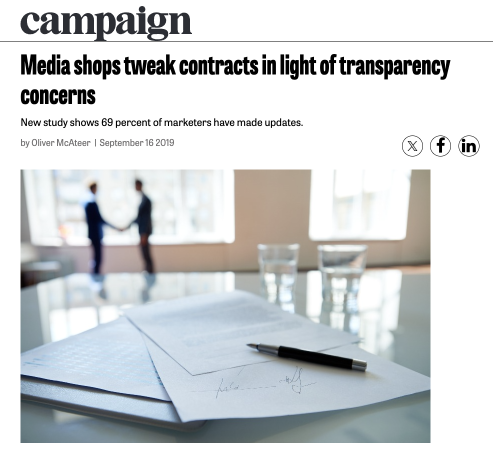 Campaign: Media shops tweak contracts in light of transparency concerns →